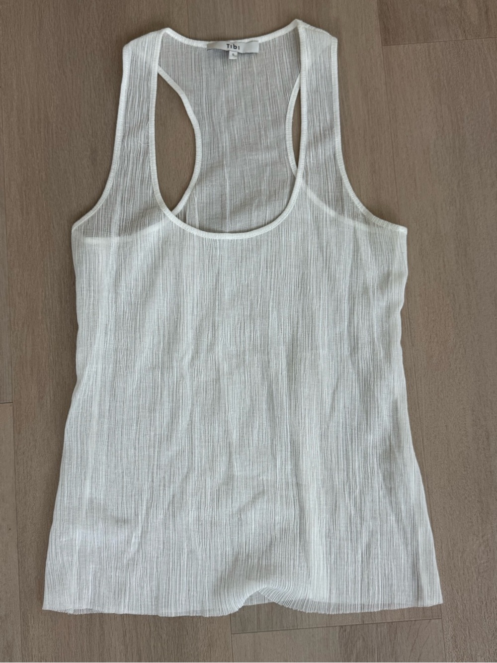 Tibi White Ribbed Tank Top - Picture 2 of 3